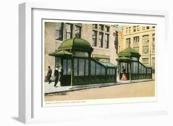 Subway Entrance, New York City-null-Framed Art Print