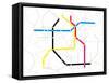 Subway Map with Grey Streets and Colored Tubes-oriontrail2-Framed Stretched Canvas