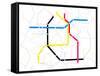 Subway Map with Grey Streets and Colored Tubes-oriontrail2-Framed Stretched Canvas