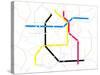 Subway Map with Grey Streets and Colored Tubes-oriontrail2-Stretched Canvas