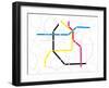 Subway Map with Grey Streets and Colored Tubes-oriontrail2-Framed Art Print