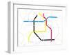 Subway Map with Grey Streets and Colored Tubes-oriontrail2-Framed Art Print