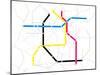 Subway Map with Grey Streets and Colored Tubes-oriontrail2-Mounted Art Print
