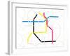 Subway Map with Grey Streets and Colored Tubes-oriontrail2-Framed Art Print