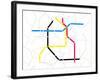 Subway Map with Grey Streets and Colored Tubes-oriontrail2-Framed Art Print