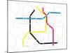 Subway Map with Grey Streets and Colored Tubes-oriontrail2-Mounted Art Print