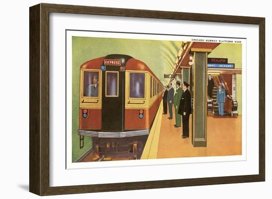 Subway Platform, Chicago, Illinois-null-Framed Art Print