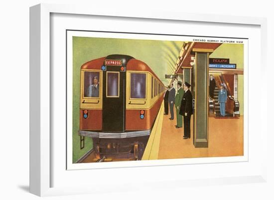 Subway Platform, Chicago, Illinois-null-Framed Art Print