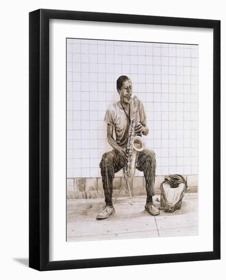 Subway Saxophone, 1998-Max Ferguson-Framed Giclee Print