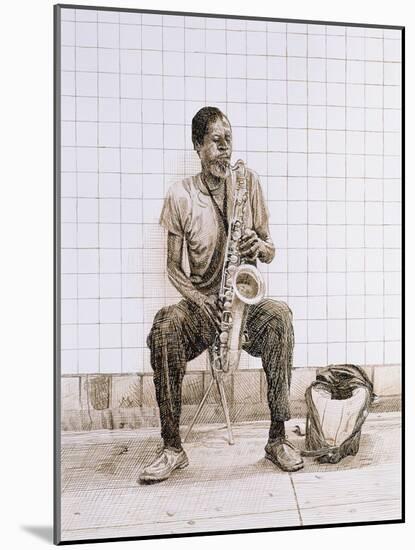 Subway Saxophone, 1998-Max Ferguson-Mounted Giclee Print