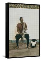 Subway Saxophone, 2008-Max Ferguson-Framed Stretched Canvas