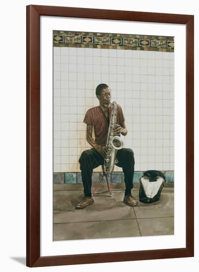 Subway Saxophone, 2008-Max Ferguson-Framed Giclee Print