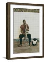 Subway Saxophone, 2008-Max Ferguson-Framed Giclee Print