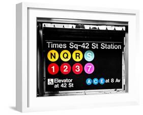 Subway Sign at Times Square, 42 St Station, Manhattan, New York, Special-Philippe Hugonnard-Framed Premium Photographic Print