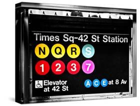 Subway Sign at Times Square, 42 St Station, Manhattan, New York, Special-Philippe Hugonnard-Stretched Canvas