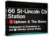 Subway Sign at Times Square, 66 Street Lincoln Station, Manhattan, New York City, USA-Philippe Hugonnard-Stretched Canvas