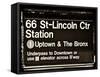 Subway Sign at Times Square, 66 Street Lincoln Station, Manhattan, NYC, White Frame-Philippe Hugonnard-Framed Stretched Canvas