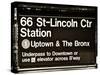 Subway Sign at Times Square, 66 Street Lincoln Station, Manhattan, NYC, White Frame-Philippe Hugonnard-Stretched Canvas