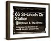 Subway Sign at Times Square, 66 Street Lincoln Station, Manhattan, NYC, White Frame-Philippe Hugonnard-Framed Art Print