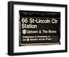 Subway Sign at Times Square, 66 Street Lincoln Station, Manhattan, NYC, White Frame-Philippe Hugonnard-Framed Art Print