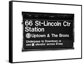 Subway Sign at Times Square, 66 Street Lincoln Station, Manhattan, NYC, White Frame-Philippe Hugonnard-Framed Stretched Canvas