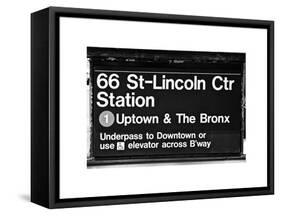 Subway Sign at Times Square, 66 Street Lincoln Station, Manhattan, NYC, White Frame-Philippe Hugonnard-Framed Stretched Canvas