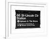 Subway Sign at Times Square, 66 Street Lincoln Station, Manhattan, NYC, White Frame-Philippe Hugonnard-Framed Art Print