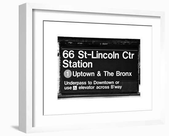 Subway Sign at Times Square, 66 Street Lincoln Station, Manhattan, NYC, White Frame-Philippe Hugonnard-Framed Art Print