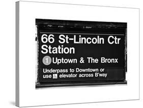 Subway Sign at Times Square, 66 Street Lincoln Station, Manhattan, NYC, White Frame-Philippe Hugonnard-Stretched Canvas