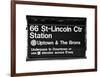 Subway Sign at Times Square, 66 Street Lincoln Station, Manhattan, NYC, White Frame-Philippe Hugonnard-Framed Art Print