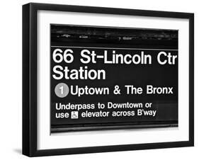 Subway Sign at Times Square, 66 Street Lincoln Station, Manhattan, NYCa-Philippe Hugonnard-Framed Premium Photographic Print