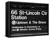 Subway Sign at Times Square, 66 Street Lincoln Station, Manhattan, NYCa-Philippe Hugonnard-Framed Stretched Canvas