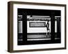 Subway Sign, Black and White Photography, Madison Square Garden, Manhattan, New York, United States-Philippe Hugonnard-Framed Art Print