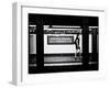 Subway Sign, Black and White Photography, Madison Square Garden, Manhattan, New York, United States-Philippe Hugonnard-Framed Art Print