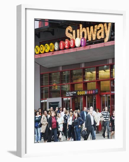 Subway Sign in Times Square, Manhattan-Christian Kober-Framed Photographic Print