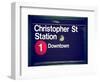 Subway Station Sign, Christopher Street Station, Downtown, Manhattan, NYC, White Frame-Philippe Hugonnard-Framed Art Print