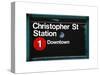 Subway Station Sign, Christopher Street Station, Downtown, Manhattan, NYC, White Frame-Philippe Hugonnard-Stretched Canvas