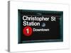 Subway Station Sign, Christopher Street Station, Downtown, Manhattan, NYC, White Frame-Philippe Hugonnard-Stretched Canvas