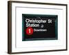 Subway Station Sign, Christopher Street Station, Downtown, Manhattan, NYC, White Frame-Philippe Hugonnard-Framed Art Print