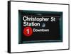 Subway Station Sign, Christopher Street Station, Downtown, Manhattan, NYC, White Frame-Philippe Hugonnard-Framed Stretched Canvas