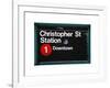 Subway Station Sign, Christopher Street Station, Downtown, Manhattan, NYC, White Frame-Philippe Hugonnard-Framed Art Print