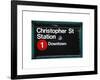 Subway Station Sign, Christopher Street Station, Downtown, Manhattan, NYC, White Frame-Philippe Hugonnard-Framed Art Print