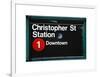 Subway Station Sign, Christopher Street Station, Downtown, Manhattan, NYC, White Frame-Philippe Hugonnard-Framed Art Print