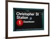 Subway Station Sign, Christopher Street Station, Downtown, Manhattan, NYC, White Frame-Philippe Hugonnard-Framed Art Print