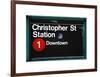 Subway Station Sign, Christopher Street Station, Downtown, Manhattan, NYC, White Frame-Philippe Hugonnard-Framed Art Print