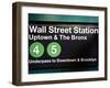 Subway Station Sign, Wall Street Station, Manhattan, New York City, United States-Philippe Hugonnard-Framed Premium Photographic Print