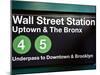 Subway Station Sign, Wall Street Station, Manhattan, New York City, United States-Philippe Hugonnard-Mounted Premium Photographic Print