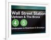 Subway Station Sign, Wall Street Station, Manhattan, New York City, United States-Philippe Hugonnard-Framed Photographic Print