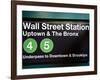 Subway Station Sign, Wall Street Station, Manhattan, New York City, United States-Philippe Hugonnard-Framed Photographic Print