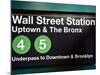 Subway Station Sign, Wall Street Station, Manhattan, New York City, United States-Philippe Hugonnard-Mounted Photographic Print